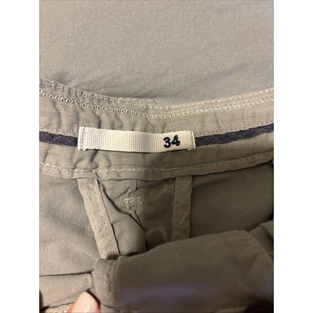 Faherty Mens Movement Chino Shorts Grey Sz 34 Organic Cotton 9” Inseam